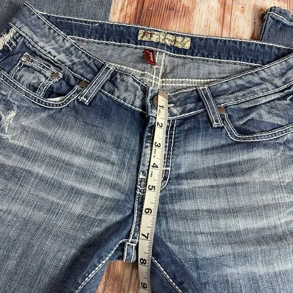 BKE Buckle STELLA Women Size 29 Blue Low Rise Crop Capri Jeans Denim Pants 31x25 - Picture 6 of 11